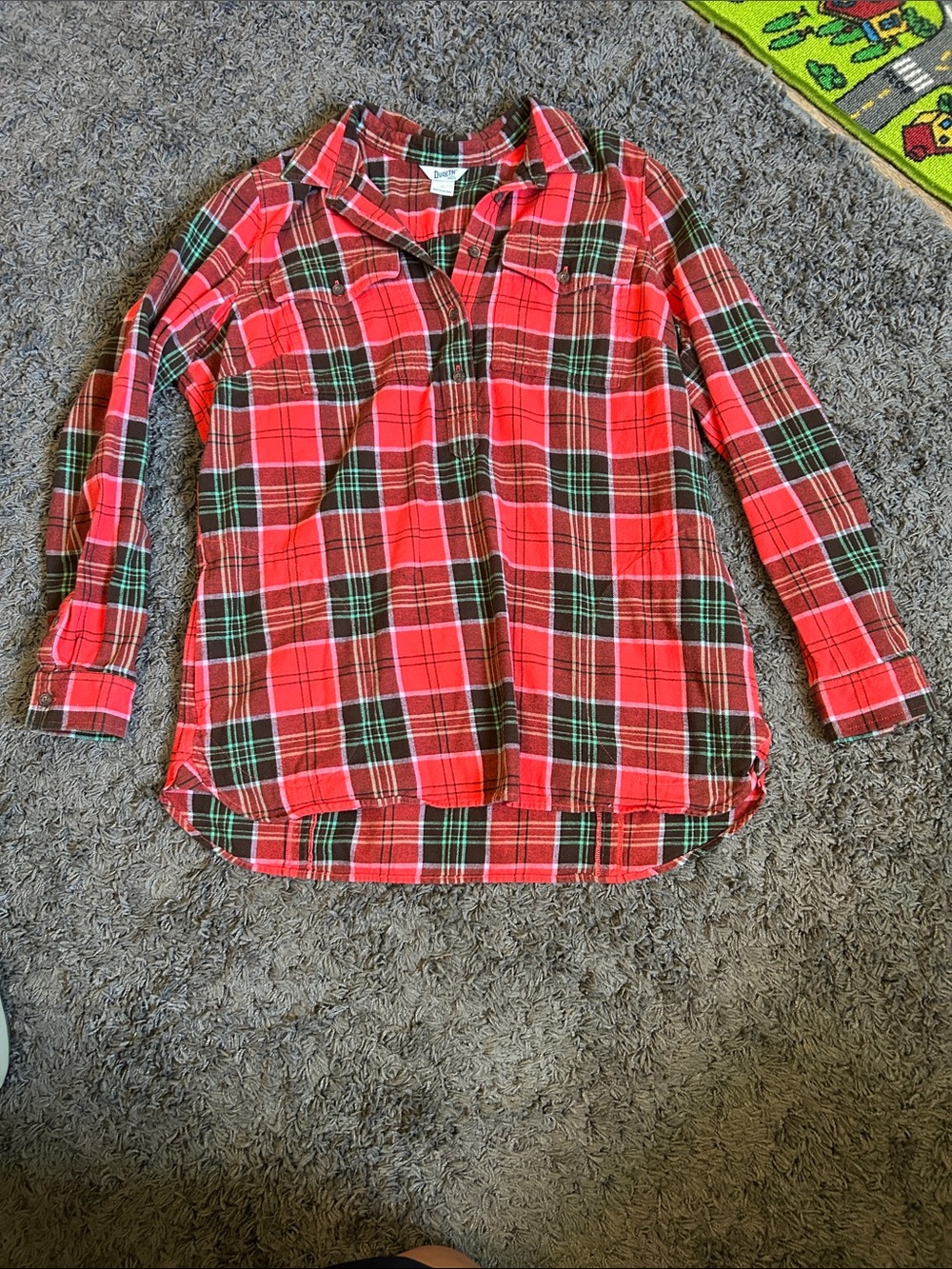 Red Plaid Button-Up Shirt - Unbranded